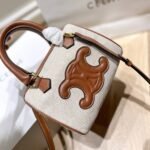 Celine Small Triomphe Leather Boston Bag In Smooth Calfskin Beige 19Cm 197582Efl 02Nt - Image 2