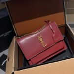 Saint Laurent Sunset Medium Chain Bag In Smooth Leather Red 22Cm 442906D420W6805 - Image 2
