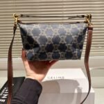 Celine Macadam Vintage Denim Shoulder Bag Blue 19Cm - Image 3