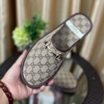 Gucci Gg Slipper Horsebit Canvas Beige 655571 96G60 9762 - Image 5