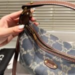 Celine Macadam Vintage Denim Shoulder Bag Blue 19Cm - Image 7