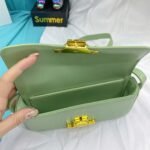 Celine Triomphe Shoulder Bag In Shiny Calfskin Green 20Cm 194143Bf4 31La - Image 8