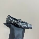 Gucci Women’s Horsebit Ballet Flat Allover Studs Black 814317 Aaeev 1050 - Image 6