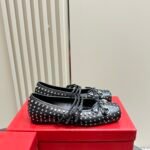Gucci Women’s Horsebit Ballet Flat Allover Studs Black 814317 Aaeev 1050 - Image 4