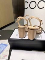 Gucci Leather Mid Heel Sandal Beige - Image 4