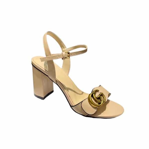 xr:d:DAFhRi1d-uw:27,j:45990511074,t:23042708 Gucci Leather Mid Heel Sandal Beige - Image 1