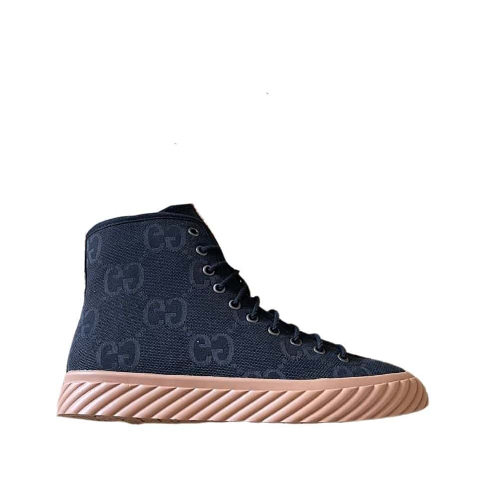 xr:d:DAFy0M-Gj-4:711,j:6887538994787357266,t:23111509 Gucci All Over Gg Logo High Top Sneaker Black - Image 1