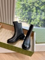 Gucci Leather Ankle Boots Black - Image 6