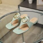 Gucci Women’S Gucci Blondie Thong Canvas Sandal Mint - Image 8