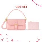 GIFT SET: LOUIS VUITTON NANO DIANE BAG PINK OPALE & LISA WALLET PINK