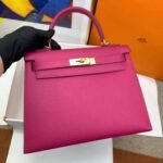 Hermes Kelly 25 Epsom Dark Pink Gold Hardware 25Cm - Image 2