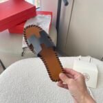 Hermès Oran Sandals Stitching In Black And Brown - Image 6