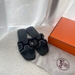 Hermes Oran Sandal Noir H232161Zv02350 - Image 7