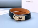 Hermes Kelly Double Tour Bracelet Leather Black H068438Cd89T1 - Image 2