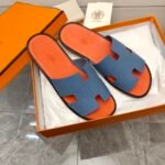 Hermes Izmir Sandal Bleu Bleuet Orange H221824Z - Image 4