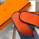 Hermes Izmir Sandal Bleu Bleuet Orange H221824Z - Image 6
