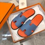 Hermes Izmir Sandal Bleu Bleuet Orange H221824Z - Image 7