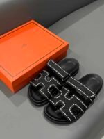 Hermes Chypre Sandal Suede Crystal Black - Image 7