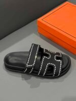 Hermes Chypre Sandal Suede Crystal Black - Image 4