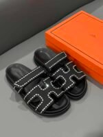 Hermes Chypre Sandal Suede Crystal Black - Image 2