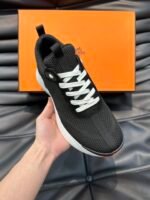 Hermes Heros Sneaker Black Orange H232985Zh05410 - Image 6