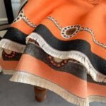 Hermes Cashmere Muffler Orange - Image 3