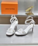 Louis Vuitton Open Toe High Heel Sandals White - Image 5