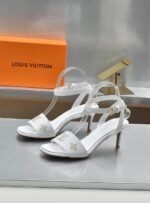 Louis Vuitton Open Toe High Heel Sandals White - Image 3