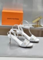 Louis Vuitton Open Toe High Heel Sandals White - Image 2