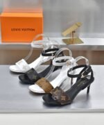 Louis Vuitton Open Toe High Heel Sandals White - Image 8