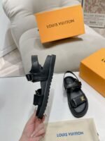Louis Vuitton Lv Sunset Flat Comfort Sandals Black 1Abw6W - Image 5