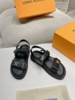 Louis Vuitton Lv Sunset Flat Comfort Sandals Black 1Abw6W - Image 6
