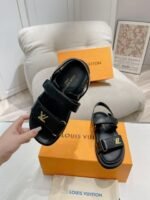Louis Vuitton Lv Sunset Flat Comfort Sandals Black 1Abw6W - Image 8
