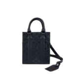 Louis Vuitton Sac Plat Mini Black Leather 22Cm M46453