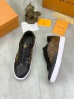 Louis Vuitton Sneaker Calfskin Monogram Pattern In Brown - Image 4