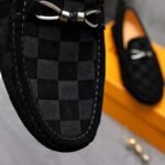 Louis Vuitton Lv Damier Suede Leather Loafers In Black - Image 8