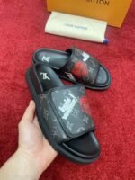 Louis Vuitton Monogram Heart Flat Slides Black - Image 5