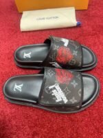 Louis Vuitton Monogram Heart Flat Slides Black - Image 2