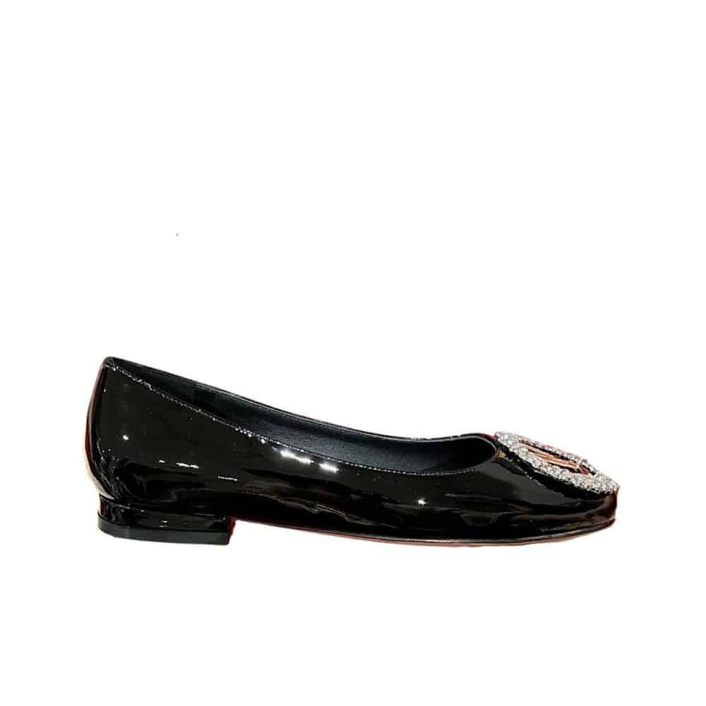 xr:d:DAFy0M-Gj-4:1590,j:6414663191633596243,t:23120607 Louis Vuitton Crystal Lv Ballet Flats Black - Image 1