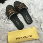Louis Vuitton Lock It Flat Mules Brown 1A64Mr - Image 5