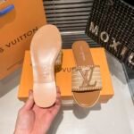 Louis Vuitton Lock It Flat Raffia Mules Brown - Image 7