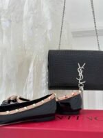 Valentino Garavani Rockstud Patent Leather Ballerina Black 3W2S0Hq5Vnw N71 - Image 5
