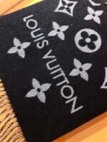 Louis Vuitton Lv Monogram Essential Scarf Encre Black M77853 - Image 5