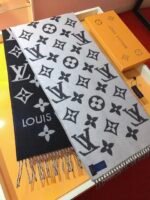 Louis Vuitton Lv Monogram Essential Scarf Encre Black M77853 - Image 4