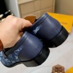 Louis Vuitton Souliers Club Loafers Blue Monogram Denim - Image 4