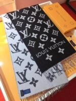 Louis Vuitton Lv Monogram Essential Scarf Encre Black M77853 - Image 3