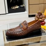 Louis Vuitton Souliers Club Loafers Crocodile Brown - Image 4