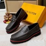 Louis Vuitton Souliers Club Loafers Black Red - Image 7