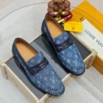 Louis Vuitton Souliers Club Loafers Blue Monogram Denim - Image 10