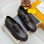 Louis Vuitton Souliers Club Loafers Black Red - Image 10